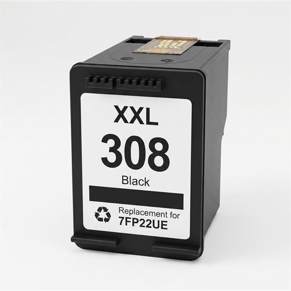 HP Inkjet Rigenerata con Chip Nero 7FP22UE/7FP21UE N.308XXL 18ml/700 pg