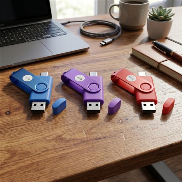 Pen Drive USB Dual-Interface 16GB -COMPENSO PER COPIA PRIVATA SIAE ASSOLTO DALL'IMPORTATORE/DISTRIBUTORE(ART 71-SEPTIES L.633/1941)