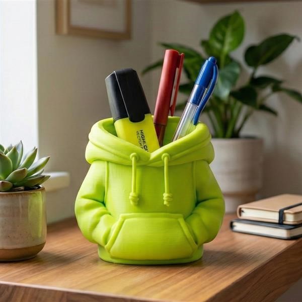 Porta Penne Felpa Design | Bio-Plastica PLA da Mais | VERDE PASTELLO OPACO