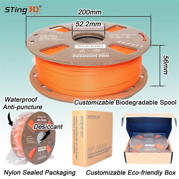 Sting3D Filamento in PLA colore Marrone-Brown 1kg/1,75mm