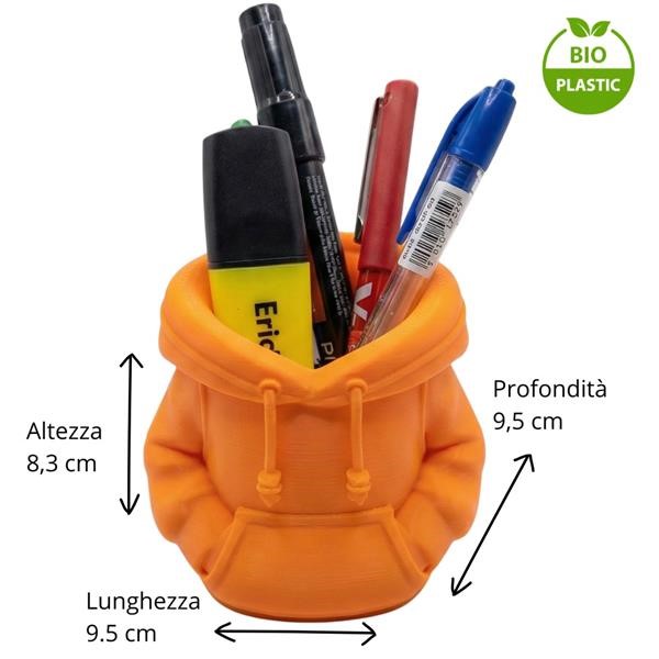 Porta Penne Felpa Design | Bio-Plastica PLA da Mais | Arancione Pastello Opaco