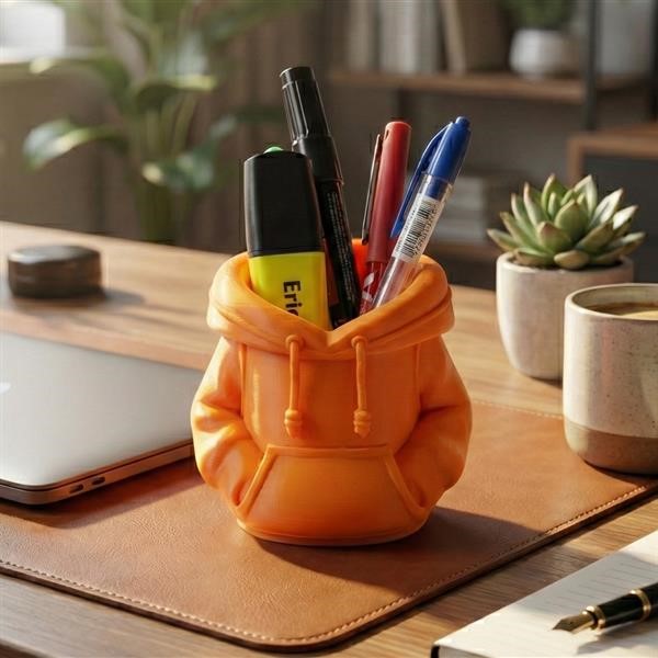 Porta Penne Felpa Design | Bio-Plastica PLA da Mais | Arancione Pastello Opaco