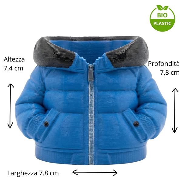 Porta Penne Piumino Design | Bio-Plastica PLA da Mais | Blu e Nero Lucido
